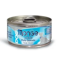 狗罐頭 – 純雞肉 95g | Monge Natural 真肉絲狗罐 #藍色